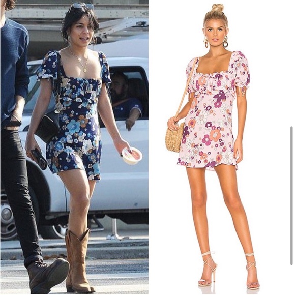 For Love & Lemons Magnolia Floral Mini Dress Cottage Core Retro 70s Size Small - Picture 13 of 16